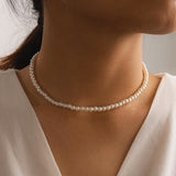 Elegant Big White Imitation Pearl Beads Necklace