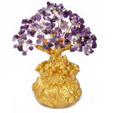 Lucky Money Tree Chinese Gold Ingot Crystal Fortune Tree Ornament Wealth Ornament Home Office Table Decoration Tabletop Crafts