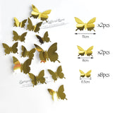 12Pcs 4D Hollow Butterfly Wall Sticker DIY Home Decoration Wall Stickers wedding Party Wedding Decors Butterfly Kids Room Decors