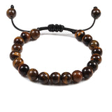 Black Lava Stone Crown Charm Tiger Eye Beads Bracelet For Men Women Braided Bracelets Handmade Adjustable Jewelry Pulseira