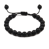 Black Lava Stone Crown Charm Tiger Eye Beads Bracelet For Men Women Braided Bracelets Handmade Adjustable Jewelry Pulseira