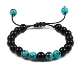 Black Lava Stone Crown Charm Tiger Eye Beads Bracelet For Men Women Braided Bracelets Handmade Adjustable Jewelry Pulseira
