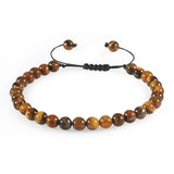 Black Lava Stone Crown Charm Tiger Eye Beads Bracelet For Men Women Braided Bracelets Handmade Adjustable Jewelry Pulseira