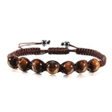 Black Lava Stone Crown Charm Tiger Eye Beads Bracelet For Men Women Braided Bracelets Handmade Adjustable Jewelry Pulseira