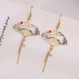 Korean Style Flower Cute Animal Dangle Earrings For Women Moon Stars Kitten Rabbit Balloon Asymmetric Earring Party Jewelry Gift