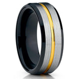 Fashion 8MM Men's Blue Groove Beveled Edge Tungsten Carbide Ring Black Celtic Dragon Blue carbon fibre Ring Men Wedding Band