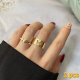 IFMIA Trendy Gold Butterfly Rings For Women