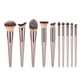 4/10pcs Champagne makeup brushes set for cosmetic foundation powder blush eyeshadow kabuki blending make up brush beauty tool