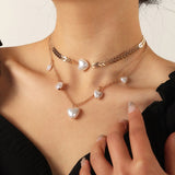 Elegant Big White Imitation Pearl Necklace