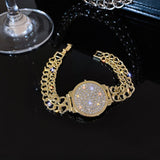 Elegant Rhinestone Inlaid Double Chain Watch