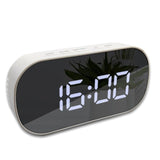 Digital Alarm Clock LED Curved Surface Mirror Electronic Table Clock Large Screen Snooze Desktop Clock For Home Decoration