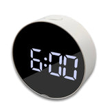 Digital Alarm Clock LED Curved Surface Mirror Electronic Table Clock Large Screen Snooze Desktop Clock For Home Decoration