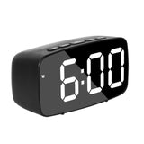 Digital Alarm Clock LED Curved Surface Mirror Electronic Table Clock Large Screen Snooze Desktop Clock For Home Decoration