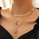 Vintage Multi-layer Sparkling Chain Necklace