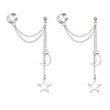 17KM Gold Leaves Ear Cuff Black Non-Piercing Ear Clips Fake Cartilage Earrings Clip Earrings For Women Men Wholesale Jewelry