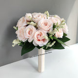 Bridal  & Bridesmaid Wedding Bouquet White Silk Flowers