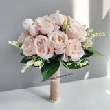 Bridal  & Bridesmaid Wedding Bouquet White Silk Flowers