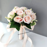 Bridal  & Bridesmaid Wedding Bouquet White Silk Flowers
