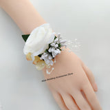 Bridal  & Bridesmaid Wedding Bouquet White Silk Flowers