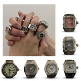 Vintage Punk Rings Elastic Stretchy Watch