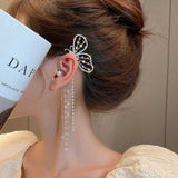 Silver Sparking Plated Metal Butterfly Ear Clips Without Piercing