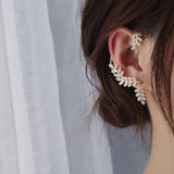 Silver Sparking Plated Metal Butterfly Ear Clips Without Piercing