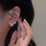 Silver Sparking Plated Metal Butterfly Ear Clips Without Piercing