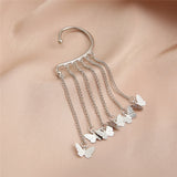 Silver Sparking Plated Metal Butterfly Ear Clips Without Piercing