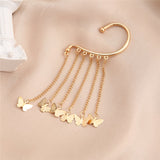 Silver Sparking Plated Metal Butterfly Ear Clips Without Piercing