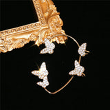 Silver Sparking Plated Metal Butterfly Ear Clips Without Piercing