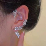 Silver Sparking Plated Metal Butterfly Ear Clips Without Piercing
