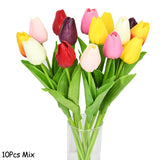 10PCS Tulip Artificial Flower Real Touch Artificial Bouquet Fake Flower for Wedding Decoration Flowers Home Garen Decor