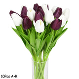 10PCS Tulip Artificial Flower Real Touch Artificial Bouquet Fake Flower for Wedding Decoration Flowers Home Garen Decor
