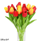 10PCS Tulip Artificial Flower Real Touch Artificial Bouquet Fake Flower for Wedding Decoration Flowers Home Garen Decor