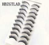 NEW 2/5/10 Pairs Natural False Eyelashes Fake Lashes Long Makeup 3d Mink Lashes Extension Eyelash Mink Eyelashes for Beauty 54