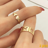IFMIA Trendy Gold Butterfly Rings For Women
