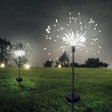 Solar Powered Outdoor Grass Globe Dandelion Fireworks Lamp Flash String 90 /120/150 LED For Garden Lawn Landscape Holiday Light