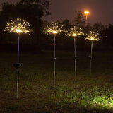 Solar Powered Outdoor Grass Globe Dandelion Fireworks Lamp Flash String 90 /120/150 LED For Garden Lawn Landscape Holiday Light