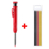 Solid Carpenter Pencil Set Woodworking Tools Mechanical Pencil 3 Colors Refill Construction Job Tools Carpentry Marking Scriber