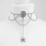 Goth Dainty Crescent Moon Stars Necklace