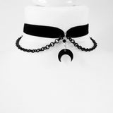Goth Dainty Crescent Moon Stars Necklace