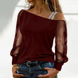Woman T-shirt Long Sleeve Solid Color