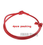 4pcs/set Handmade 7 Knots Red String Bracelet For Protection Lucky Amulet And Friendship Braid Rope Wristband Jewelry Wholesale
