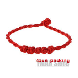 4pcs/set Handmade 7 Knots Red String Bracelet For Protection Lucky Amulet And Friendship Braid Rope Wristband Jewelry Wholesale