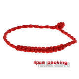 4pcs/set Handmade 7 Knots Red String Bracelet For Protection Lucky Amulet And Friendship Braid Rope Wristband Jewelry Wholesale