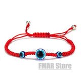 4pcs/set Handmade 7 Knots Red String Bracelet For Protection Lucky Amulet And Friendship Braid Rope Wristband Jewelry Wholesale