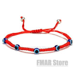 4pcs/set Handmade 7 Knots Red String Bracelet For Protection Lucky Amulet And Friendship Braid Rope Wristband Jewelry Wholesale