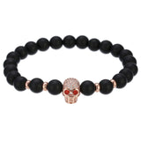 2022 Fashion Micro CZ King crown charm bracelet handmade stretch men's 8mm Copper beads women bracelet bangle jewelry