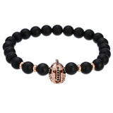 2022 Fashion Micro CZ King crown charm bracelet handmade stretch men's 8mm Copper beads women bracelet bangle jewelry