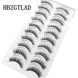 NEW 2/5/10 Pairs Natural False Eyelashes Fake Lashes Long Makeup 3d Mink Lashes Extension Eyelash Mink Eyelashes for Beauty 54